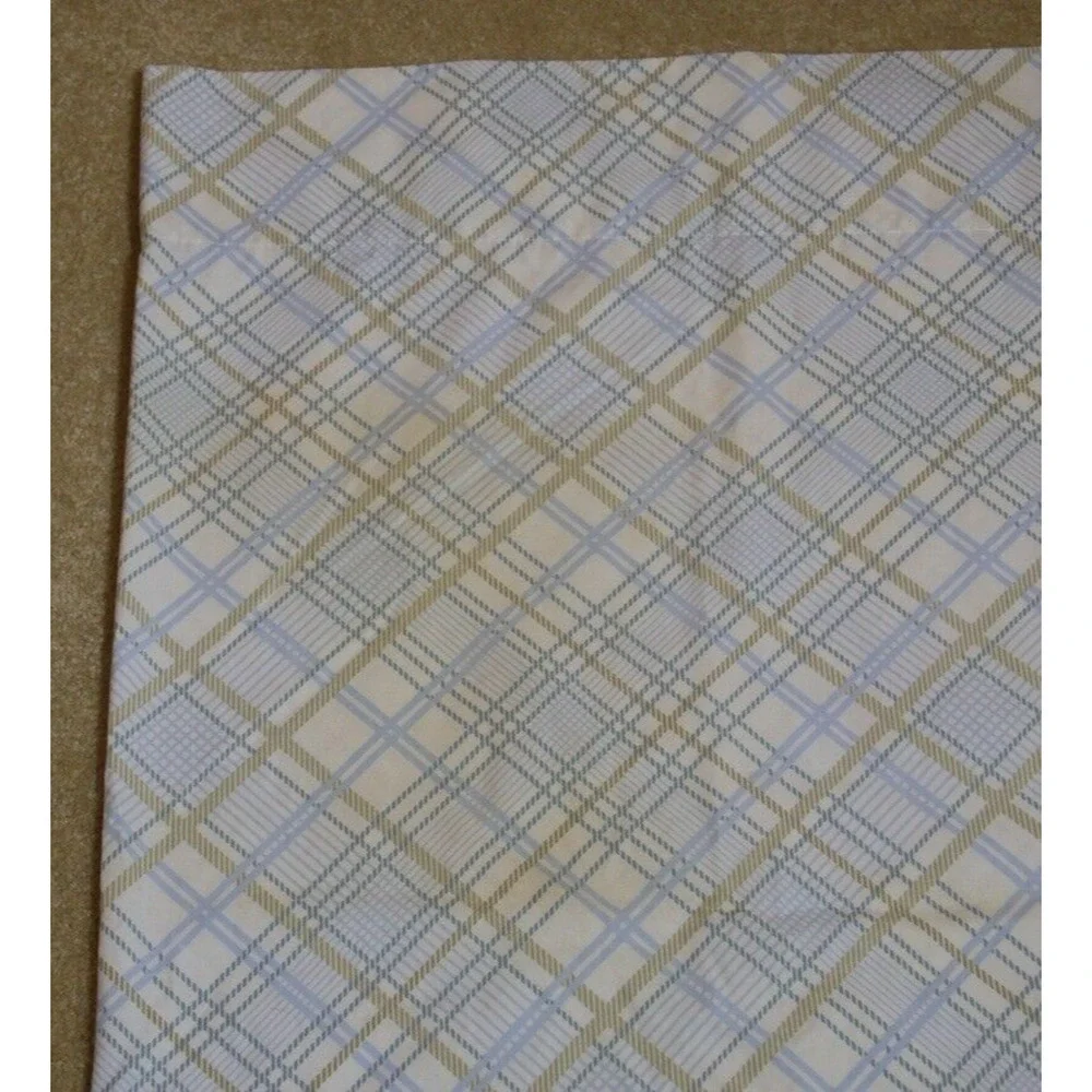 JCP Home Pillowcase Pair Plaid Standard Green Blue Cotton Blend Modern